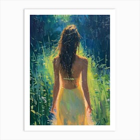 Girl In A Yellow Dress Art Print