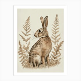 Tan Rabbit Drawing 4 Art Print