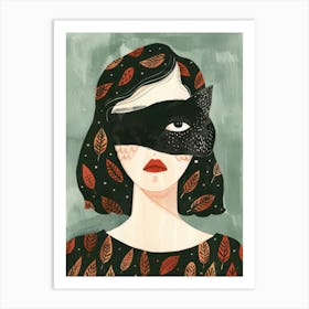 Woman With A Mask 3 Art Print