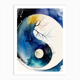 Close Up 1 Ying And Yang Watercolour Art Print