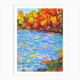River Birch tree Abstract Block Colour Art Print