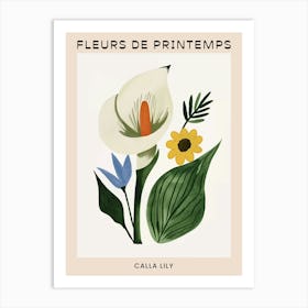 Spring Floral French Poster  Calla Lily 1 Art Print