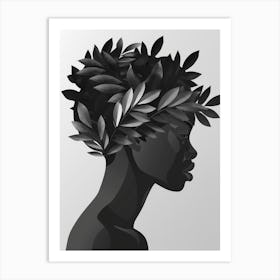 Portrait Of A Woman With Leaves In Her Hair 2 Art Print