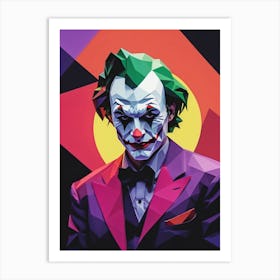Joker Portrait Low Poly Geometric (11) Art Print