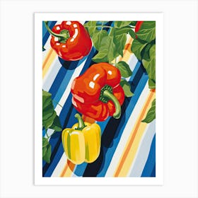 Bell Peppers Summer Illustration 2 Art Print