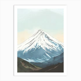 Mount Ararat Turkey Color Line Drawing (2) Art Print