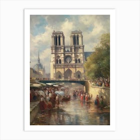 Notre Dame Paris France Camille Pissarro Style 1 Art Print