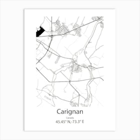 Carignan,Canada Minimalist Map Art Print