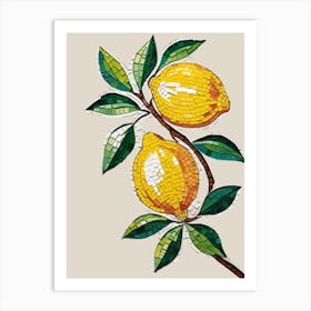 Lemons On A Branch Art Print