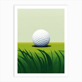 Golf Ball On Grass Art Print