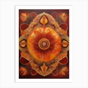 Distinctive boho art.Golden Harvest Mandala.2 Art Print