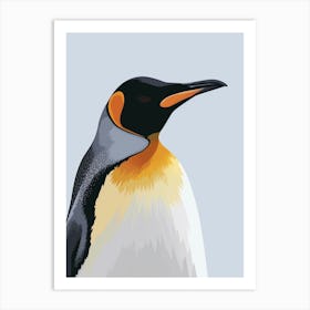 King Penguin Bleaker Island Minimalist Illustration 3 Art Print