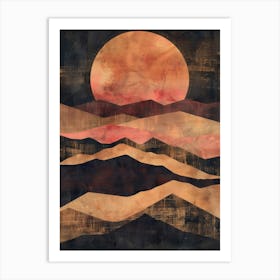 Sunset In The Mountains Canvas Print Art Print