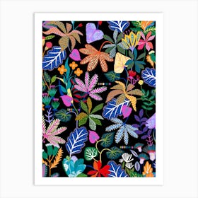 Gardenia - Black Art Print