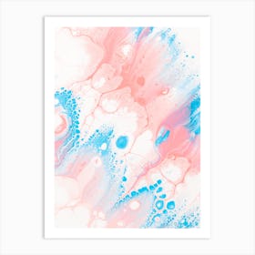 Pink And Blue Watercolor Painting Art Print