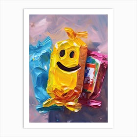 Smiley Face Oil Painting 1 Art Print