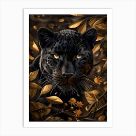 Black Jaguar Art Print