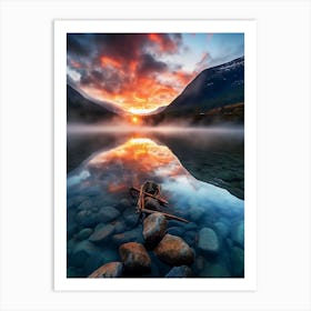 Sunrise Over Lake 1 Art Print