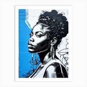 Graffiti Mural Of Beautiful Black Woman 142 Art Print