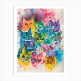 Colorful Cats 3 Art Print