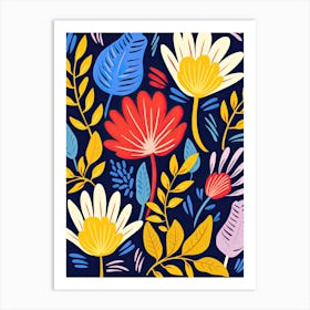 Flowers 20, Matisse style, Floral texture Art Print