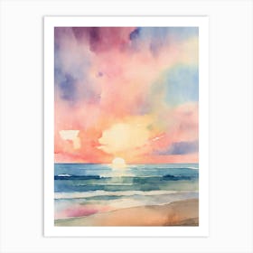 Sunset At The Beach 1 Art Print