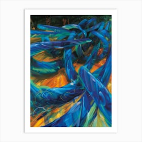 Blue Strands Art Print