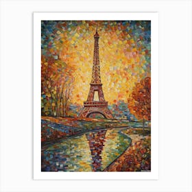 Eiffel Tower Paris France Paul Signac Style 18 Art Print