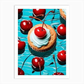 Pop Art Cherry Retro Sweet Treats  3 Art Print
