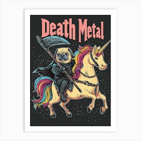 Death Metal Pug Art Print