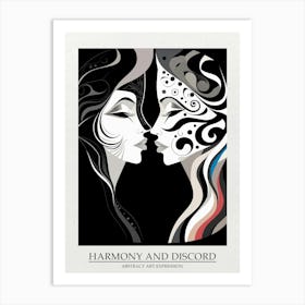 Harmony And Discord Abstract Black And White 1 Poster Art Print