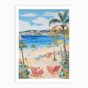 Orient Bay Beach, St Martin, Matisse And Rousseau Style 3 Art Print