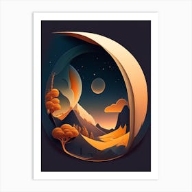 Crescent Comic Space Space Art Print