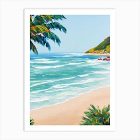 Malibu Beach, California Contemporary Illustration   Art Print