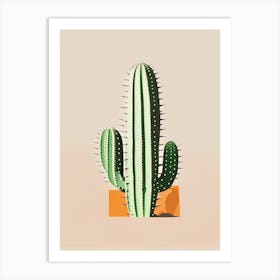 Nopal Cactus Retro Minimal Art Print