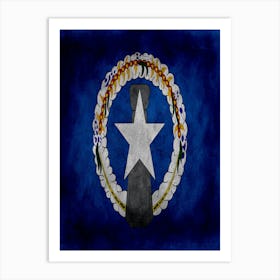 Northern Mari Ana Islands Flag Texture Art Print