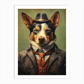 Gangster Dog Australian Cattle Dog Art Print