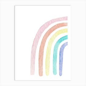 Rainbow Watercolor Painting Kids and Nursery Art Print