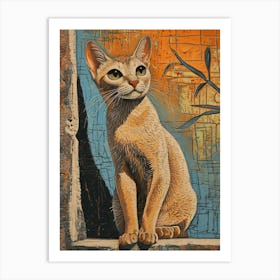 Oriental Shorthair Relief Illustration 3 Art Print