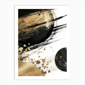 Gold And Black Abstract Painting 37 Art Print