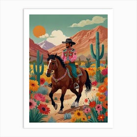 Cowboy In The Desert 6 Art Print