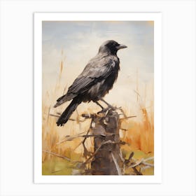 Bird Painting Crow 2 Art Print