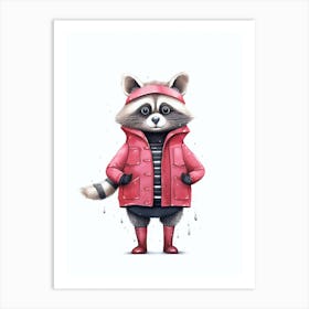 Raccoon Wearing Boots 4 Art Print