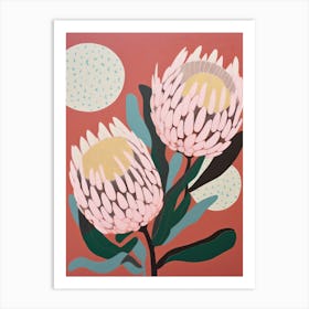 Proteas Flower Big Bold Illustration 3 Art Print