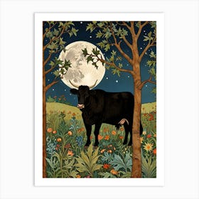 William Morris Cow In The Moonlight Art Print