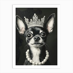 Chihuahua In Crown And Pearls 6 Póster