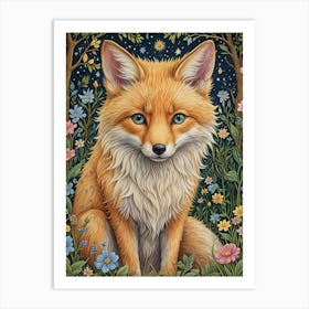 Floral Fox Art Print