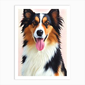 Collie 2 Watercolour Dog Art Print