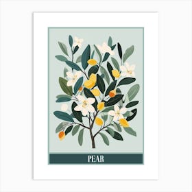 Pear Tree Flat Illustration 2 Poster Art Print