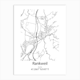 Rankweil,Austria Minimalist Map Art Print